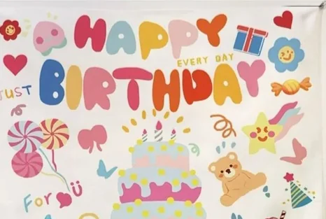 Happy Birthday 蛋糕背景布