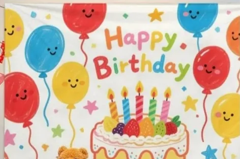 Happy Birthday 氣球背景布